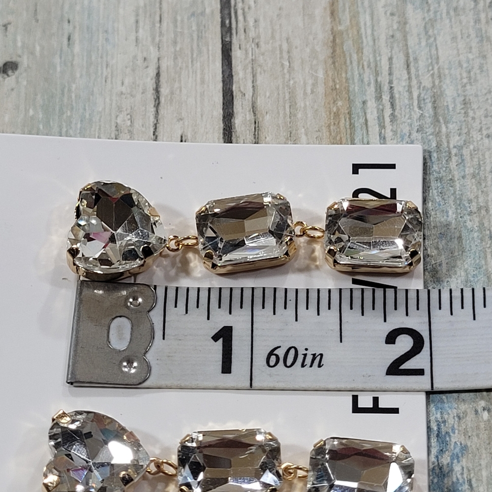 Forever 21 Gold Crystal Drop Earrings - Picture 4 of 5